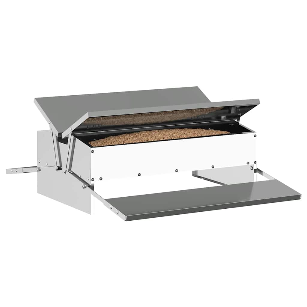 Comedero para gallinas de acero galvanizado, 75 x 53 x 20,5 cm, comedero para pollos con porciones automáticas, estación de hidratación impermeable para interior y exterior