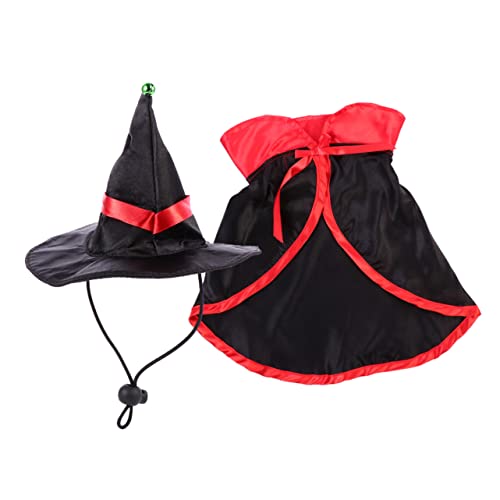 Disfraz de Capa y Sombrero de Bruja SUPVOX para Perros y Gatos M