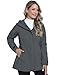 BANTREK Women's Softshell Jacket Lightweight Waterproof Windbreaker Hooded Fleece Lined Insulated Coat for Outdoor Travel (Dark Grey,Large)
