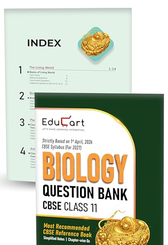 Image of Educart CBSE Class 11 Question Bank Set of 4 (2026-27) | Physics, Chemistry, Biology & English Core | NCERT Chapter-wise PYQs, MCQs & Case-Based Qs | 2027 Exams
