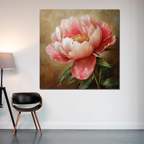 Décoration murale botanique pivoine pour illuminer une chambre parentale