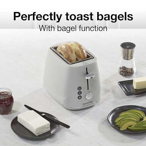 Proctor Silex Plastic 2 Slice Toaster, Bagel, Defrost & Cancel Buttons, Browning Control With 7 Shades, Auto Shutoff, Slide-Out Crumb Tray, Oat White (22660) - Image 4