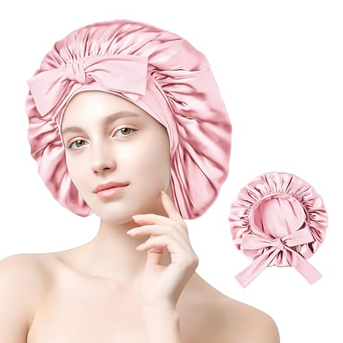 Comius Sharp Seide Schlafmütze Rosa mit Haargummi