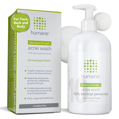 humane Benzoyl Peroxide Body Wash - Acne Body Wash - 10% Maximum-Strength