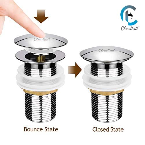 Image of Pop Up Floor Coupling|Drainer Trap|4 Inch|Full Thread|Waste Coupling|Anti Cockroach Foul|Ideal For: Floor|Kitchen|Sink|Bathroom|Wash Basin|Material: Brass|Color: Silver|Set Of 1