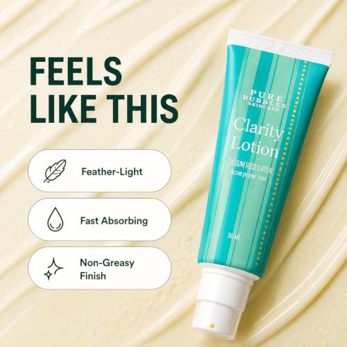 Image of Pure Bubbles Clarity Lotion for Oily & Acne-Prone Skin - Non-Comedogenic Daily Face Moisturizer to Control Oil & Reduce Shine (50ml)