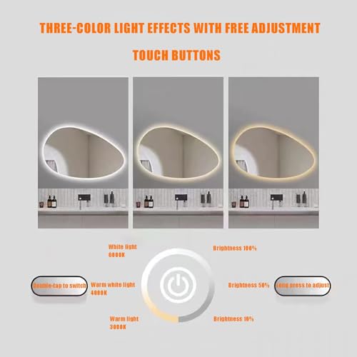 Miroir LED antibuée à intensité variable pour salle de bain - 3