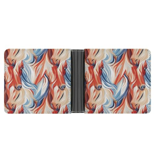 Nobel Horse Face Funny Billfold Wallet Credit Card Holder Slim Passcase Pouch Purse for Men Women