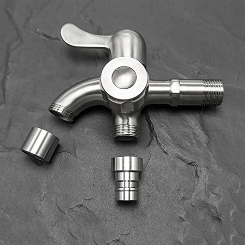 Robinet extérieur double pour arroser et brancher sa machine - 5