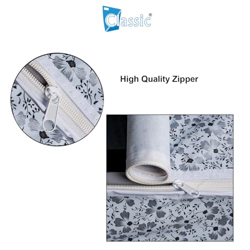 Image of Classic Top Load Washing Machine Cover Suitable For Bosch Back Panel 9 Kg, 9.5 Kg, 10 Kg, 10.5 Kg, 11 Kg (66cmsX63cmsX99cms, White & Grey)