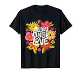 ビートルズ - All You Need Is Love レトロ フラワー Tシャツ