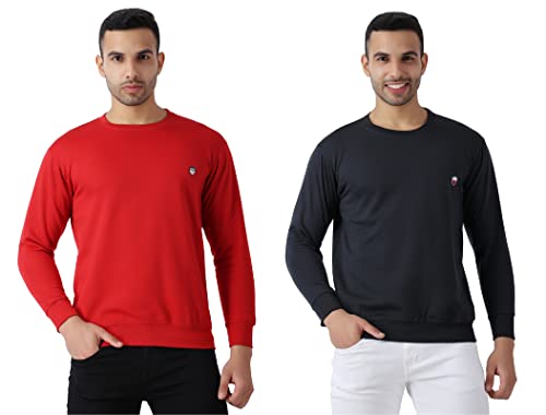 Image of MALENO Men Stylish Full Sleeves Red & Yellow Sweat Shirt