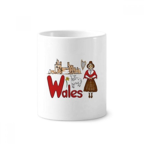 Tasse Pays de Galles en Céramique Fine Blanche Motif National Finition Premium