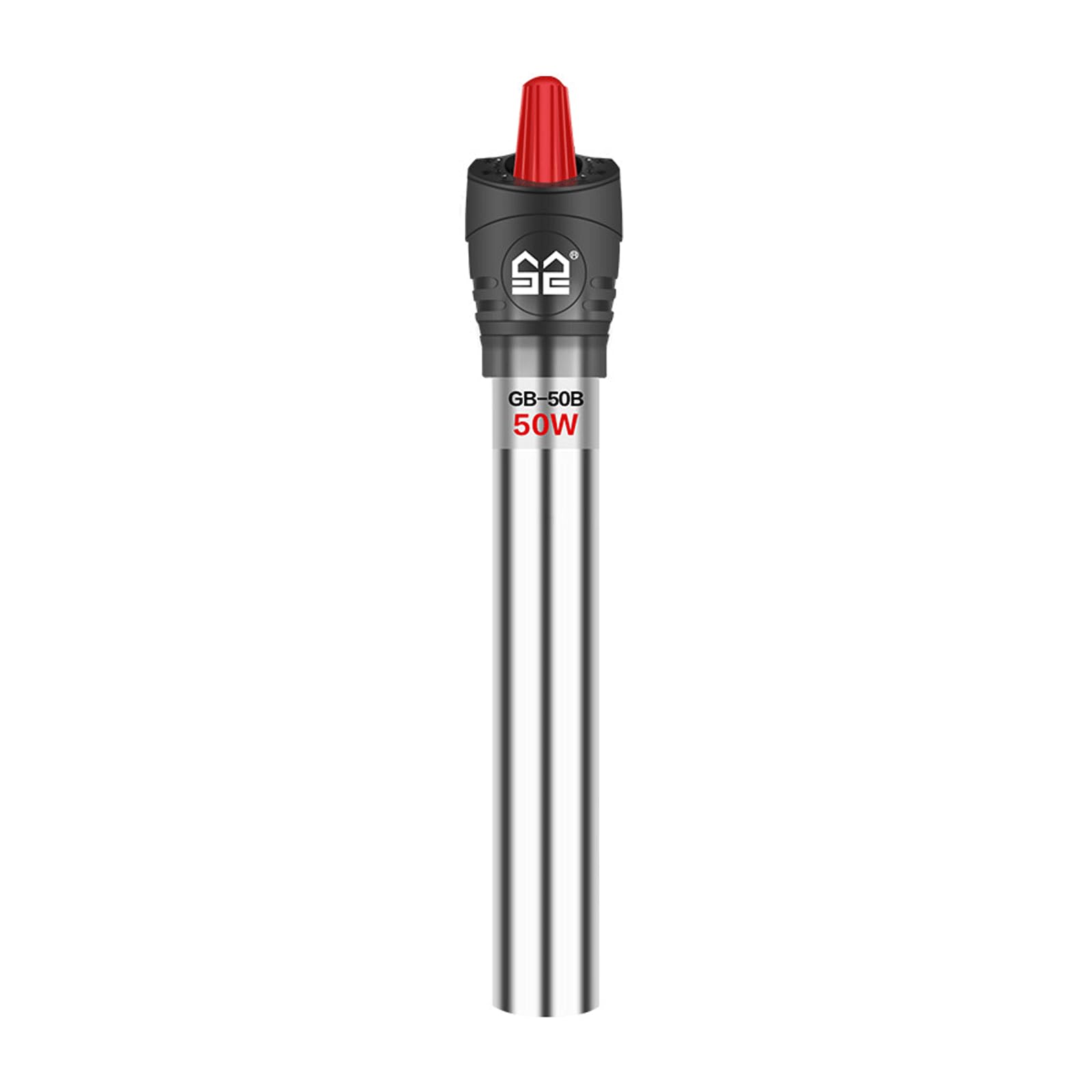 WQZStar Calentador termostático automático de Acero Inoxidable con Varilla calefactora para Acuario pequeño con termómetro, 50W (25W)