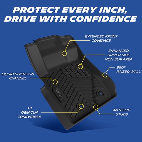 Image of Michelin Floor Mats for 2021-2026 Ford Bronco 4-Door | Not Fit Bronco 2 Door or Sport or Vinyl Floor, All-Weather TPE Custom Fit Liner, Premier