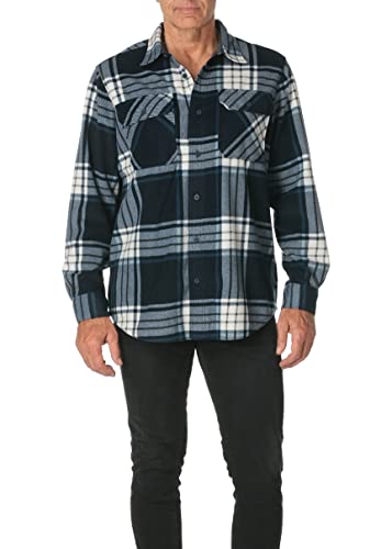 Wrangler Authentics Herren Langärmelige Fleece-Hemdjacke Hemd mit Button-Down-Kragen, total Eclipse, Mittel