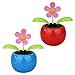 Katutude 2 Pack Solar Dancing Flowers for Car Dashboard Window Sill Decoration, Cute Flower Solar Dancing Toys Swinging Flowers Car Dashboard Ornament - No Batteries Required