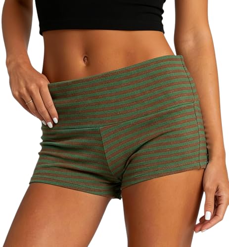 Image of Women Low Waist Lounge Shorts Fold Over Skinny Pajamas Shorts Summer Casual Pj Bottom Sleep Shorts