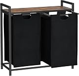Laundry Hamper, Laundry Basket, Laundry Sorter with 2 Pull-Out and Removable Bags, 2 x 28 Gallons (104L), 28.7 x 13.4 x 28.3 Inches, Dirty Clothes Hamper Organizer with adjustable feet, wheels