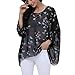 Ckikiou Plus Size Batwing Flowy Semi Sheer Chiffon Blouse Tunic for Women Summer Floral Print Boho Beach Cover ups