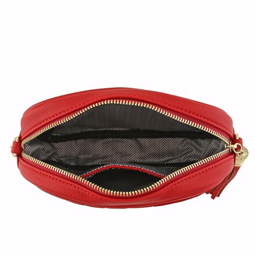 Image of FashionPuzzle Chevron Quilted Crossbody Camera Bag with Chain Strap and Tassel