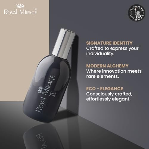 Royal Mirage II Eau De Cologne for Men | Long-Lasting Perfume Mist | Premium Luxury EDC | Fresh, Floral & Woody Notes | Alcohol-Free | Versatile Everyday Use | Gift for Men | 120ml