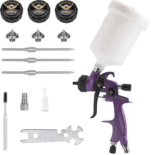 Pistola pulverizadora HVLP con boquillas intercambiables y tanque de 600 ml 2