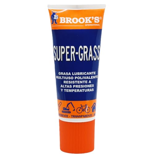 Grasa Lubricante Super-Grass 200g,Fabricado en España–Multiuso,Alta Presión y Temperatura–Para Engranajes de Desbrozadoras, Sulfatadoras, Agricultura y Bricolaje, Punta en forma de Canula