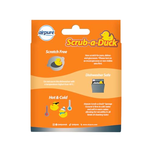 Image of Scrub-a-Duck Sponge Scourer | Odour Resistant | Non Scratch | Dishwasher Safe | Cleaning Product for Kitchen & Bathroom