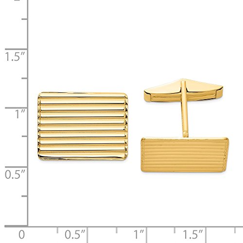 Mancuernillas para hombre en oro amarillo 14k 15mm x 19mm miniatura 2