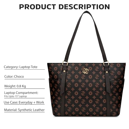 Image of Lavie Signature Women's Harisburg Monogram Tote Laptop Bag | Tote Laptop Bag for Work | Ladies Purse | Stylish Shoulder Bag | Gift for Women