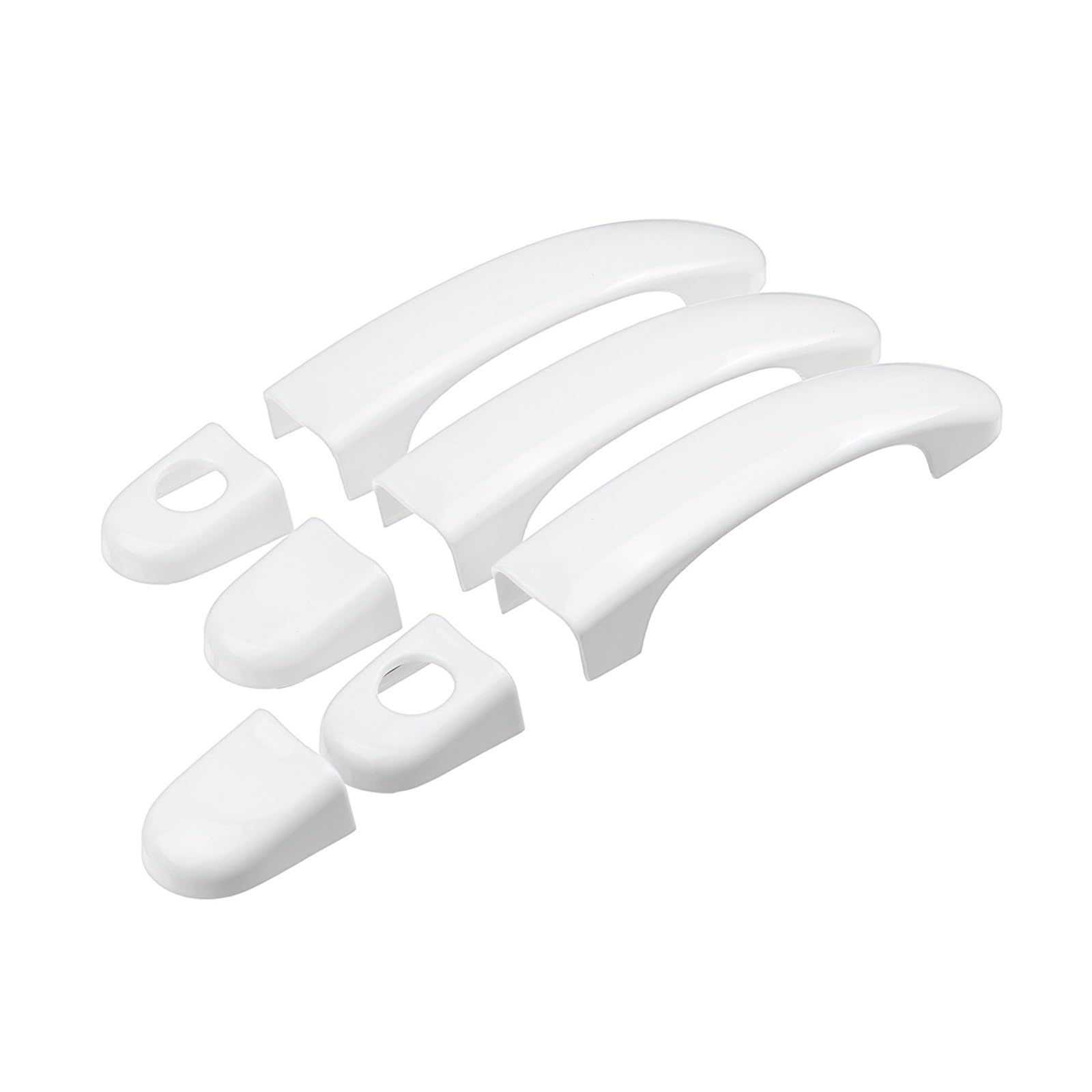 Drezzo Car Exterior Door Handle for VW for Transporter T5 T6 for Caddy 6 7 8 9pcs/Set Car 4 Door Handle Covers Trim White(2)