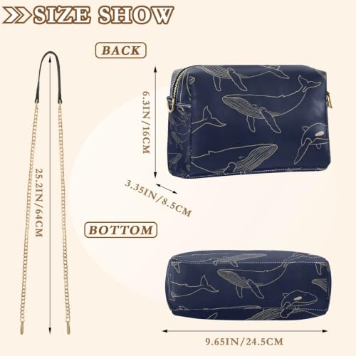 Sac à bandoulière pour femme Mnsruu sac à main cuir PU baleine lignes dorées chic - 5