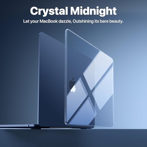 Image of Soonjet for MacBook Air 13.6 Inch Case, M5 M4 M3 M2, 2026-2022 | Crystal Midnight Clear, Fits A3449 A3240 A3113 A2681, Ultra-Clear Finish, Original Color Match, Slim Hard Shell, Prefect Fit