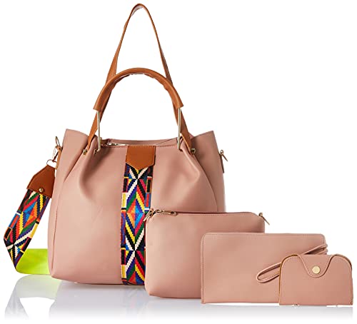 Envias Leatherette Latest Handbags For Womens Ladies Combo Of 4 (BabyPink_PrintStrip_EVS-118-2) (B08WWZ2GSF) Amazon Price History, Amazon Price Tracker