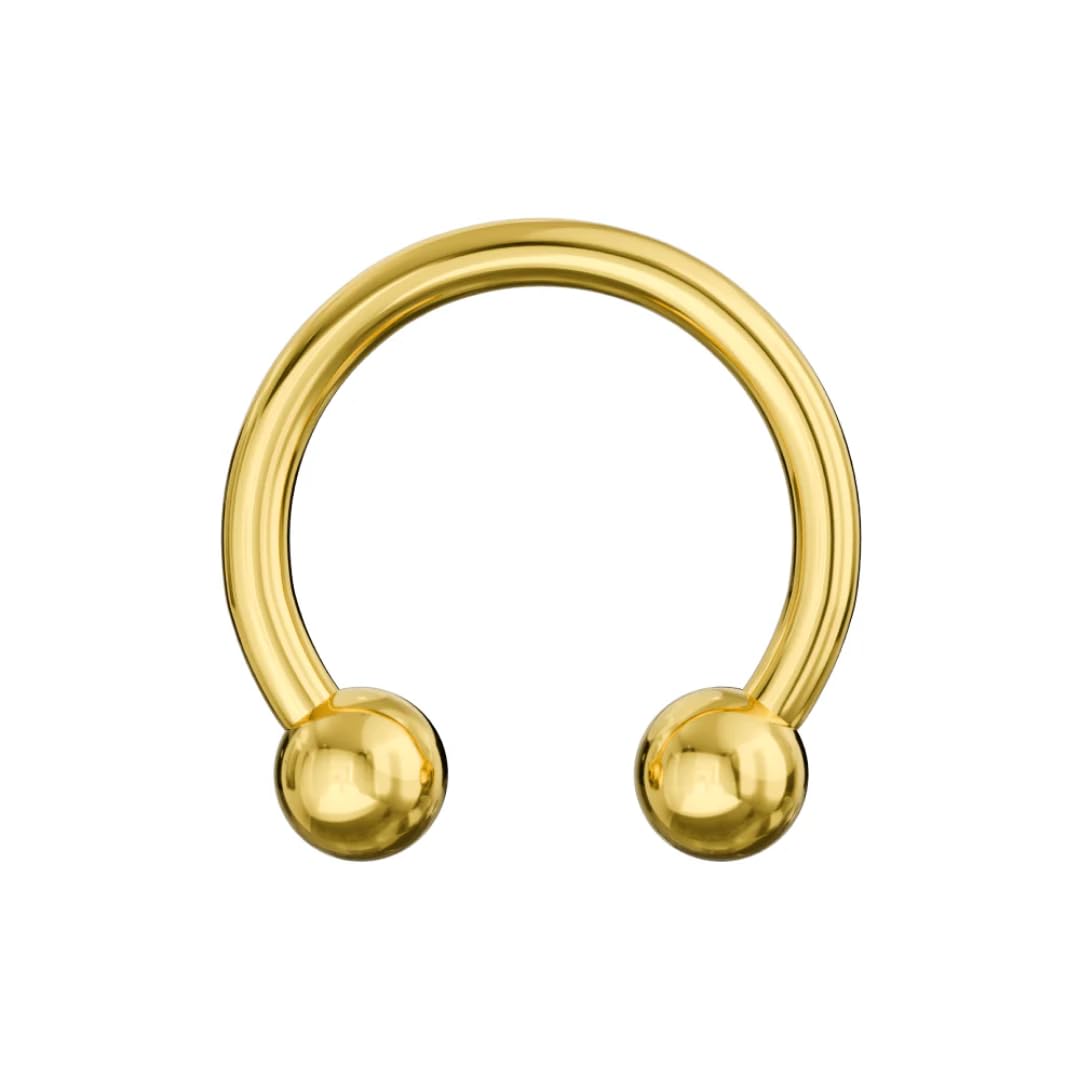 316L Edelstahl Innengewinde Hufeisen Circular Barbell CBB Ring Sterling Silber überzogen mit Kugelenden Hypoallergener Septum Nasenring Helix Daith Knorpel Piercing Schmuck