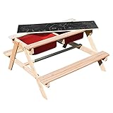 Dimensiones (largo x ancho x alto): nuestra mesa de juegos de arena y agua Dual Top 2.0 es de 90 x 89 x 50 cm. Gracias al práctico diseño, la mesa infantil se adapta también en el jardín más pequeño o también en el balcón. Peso: 8,28 kg. Altura del asiento: 22,5 cm. Dual Top 2.0 es adecuado para niños de entre 2 y 7 años.
