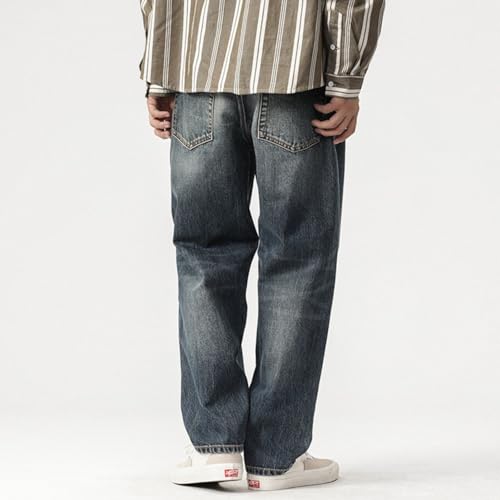 Jeans Pants Trouser Denim Red Ear Men's High Street Classic Retro Washed4