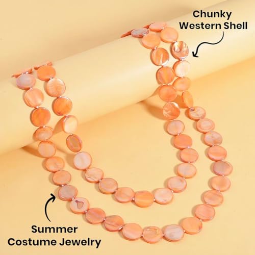 SHOP LC DELIVERING JOY Long Beaded Necklaces for Women - Boho Necklaces for Women Chunky Western Shell- Colorful Beads Beachy Summer Costume Jewelry - Anniversary Engagement Gifts for Her 46 Inches 5