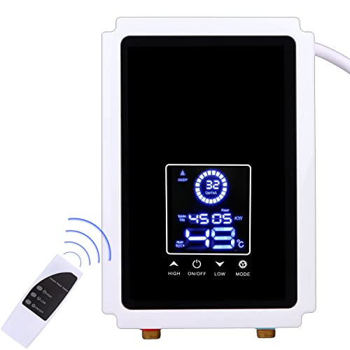 5500W Tankless Instant Electric Water Heater 110V With Remote Control Digital Display Instant Hot Water Heater Self Modulates For Sinks And Shower,Small Enough To Install Anywhere,Can't Use Socket #TOP7