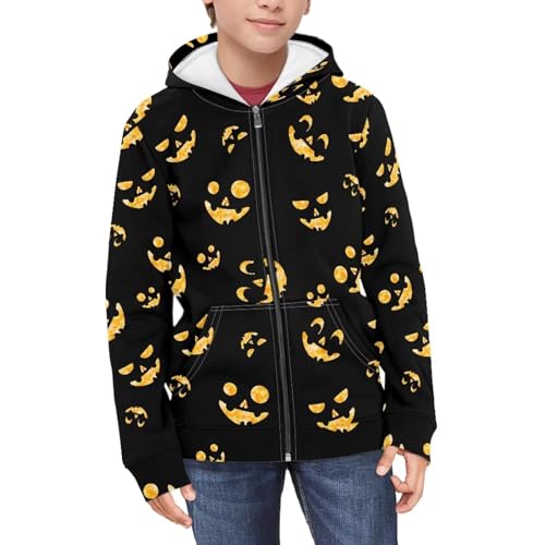 Image of Unisex Zipper Sweatshirt Boys Girls Hooded with 2 Pocket Pullover Hoodies for 6-16Y Kids