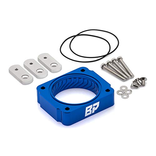 BlackPath - Fits 2005-2010 Mustang Throttle Body Spacer Ford 4.0L V6 Only Performance (Blue) T6 Billet