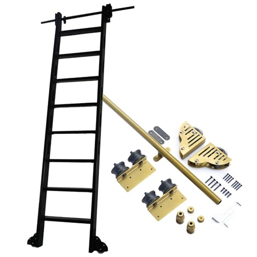 Kit matériel pour échelle coulissante et rails de bibliothèque en métal 3.3m