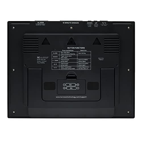 La Crosse Technology 513-149 11-Inch Atomic Digital Wall Clock With Temperature, Black, One Size #TOP3