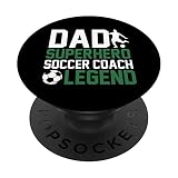 Funny Soccer Lover Graphic Boys Men Dads Soccer Coach PopSockets Swappable PopGrip