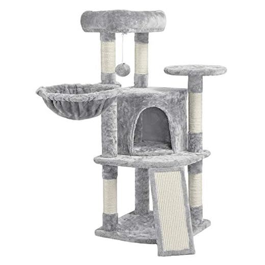 Yaheetech Árboles para Gatos Adultos Rascador Torre de Escalada Felpa para Gatito Poste de Rascar para Mascota 106cm