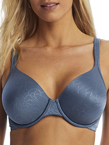 Vanity Fair Body Shine T-Shirt Bra, 36C, Blue Note Jacquard