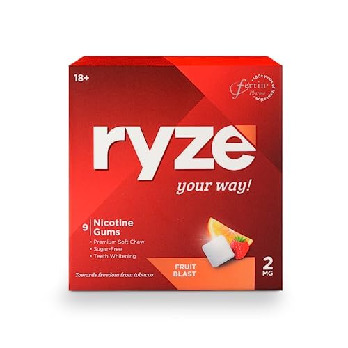 Buy RYZE Nicotine Gum 2mg Fruit Blast Soft Chew, Easy on Throat
