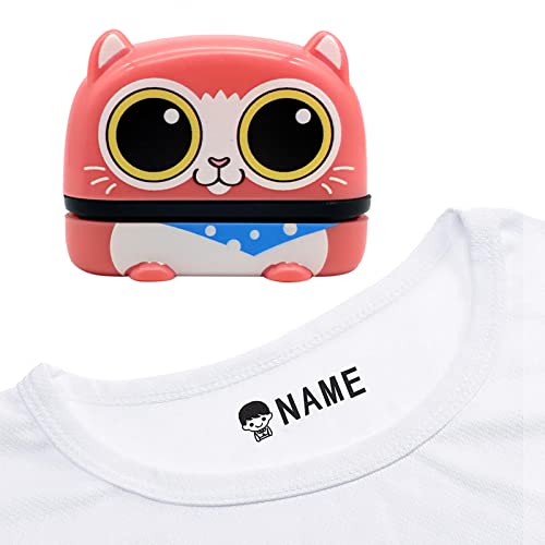 Preisvergleich Produktbild Kinder-Namensstempel, selbstfärbende Kleidung, Beschriftung, Namensstempel, Baby-Namensstempel, Kindertagesstätte, Kleidungsstempel für Kinder, wasserdicht (BZ010-Pink)