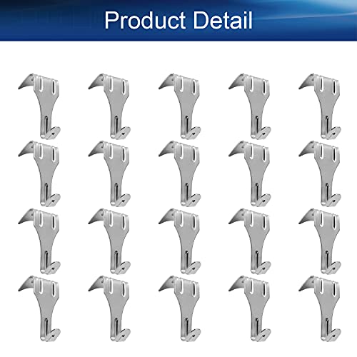 Image of Solid Moulding Picture Hooks Hangers Rail Hanging Hook Galvanized Finish 54mmx29mm Sliver 30pcs